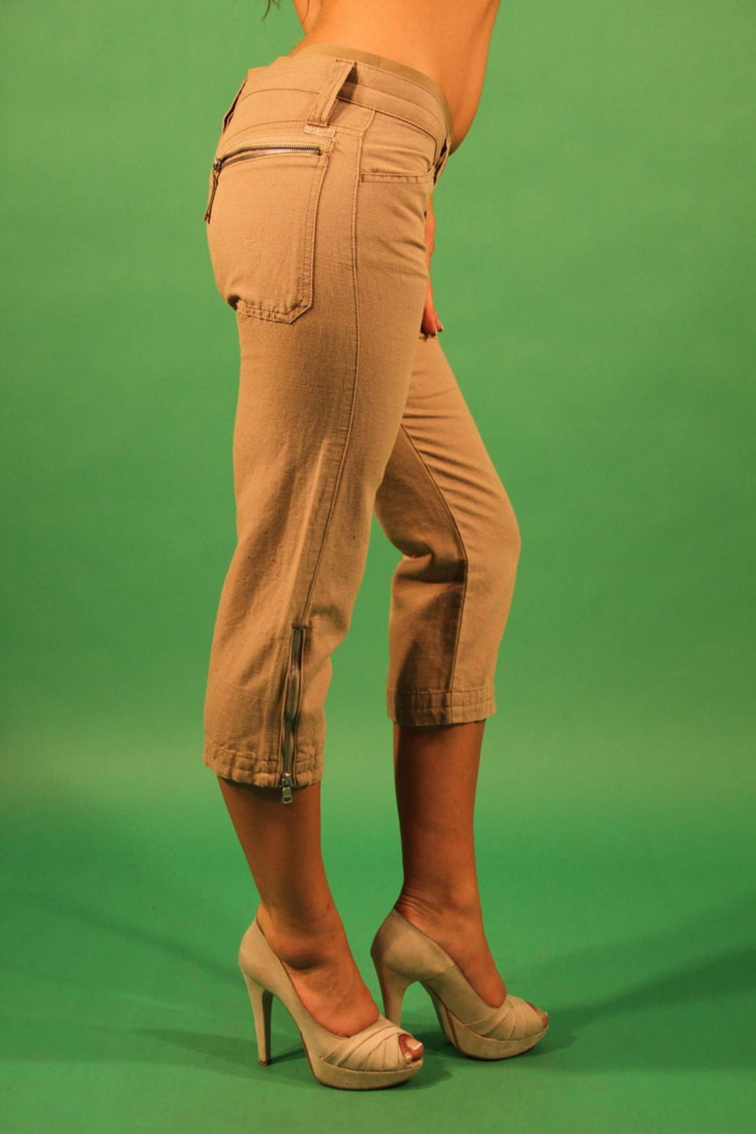 Gas Pantalons Femme Beige - stylesgateway
