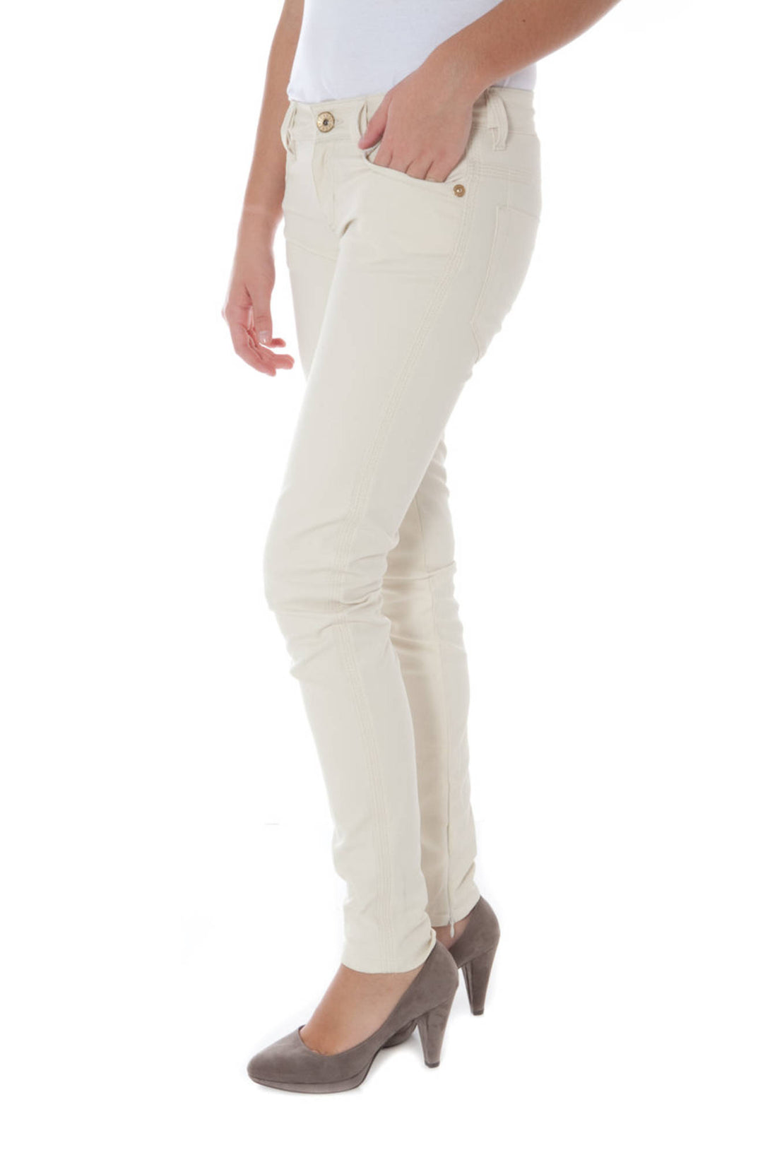 Phard Pantalons Femme Beige - stylesgateway