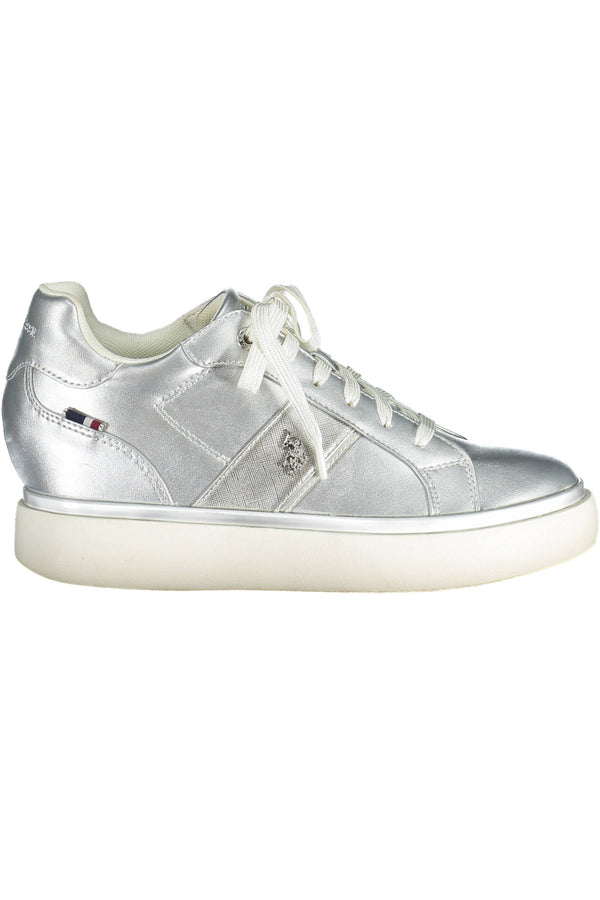 U S Polo Best Price Baskets Femme Argent - stylesgateway