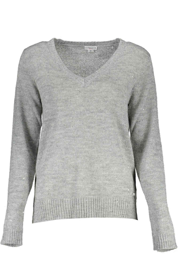 U S Polo Sweaters Femme Argent - stylesgateway